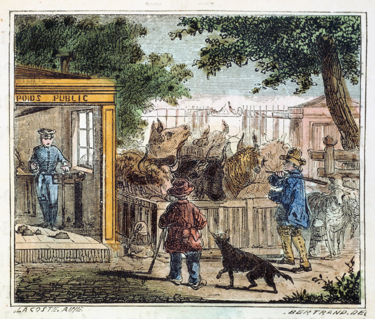 Offentlig våg som användes för att väga boskap på en marknad, 1867 av Unbekannt