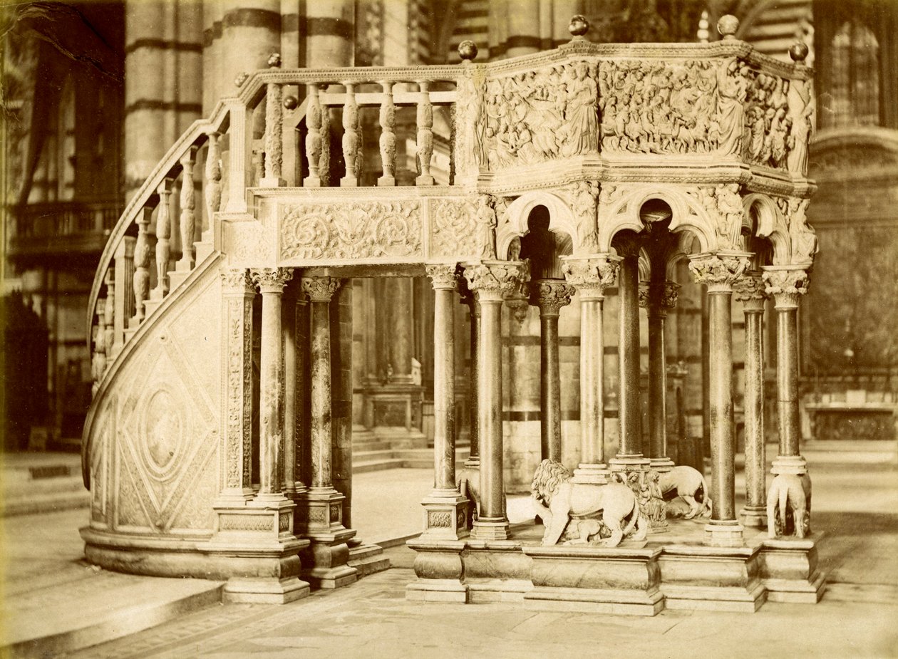 Predikstolen, Sienas katedral, Italien, sent 1800- eller tidigt 1900-tal av Unbekannt