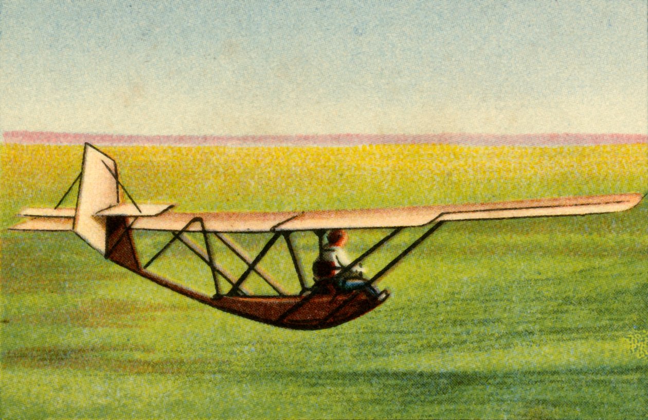Elev i Zögling tränar segelflygplan vid Rhön-Rossitten Societys glidskola, Tyskland, 1932. av Unbekannt