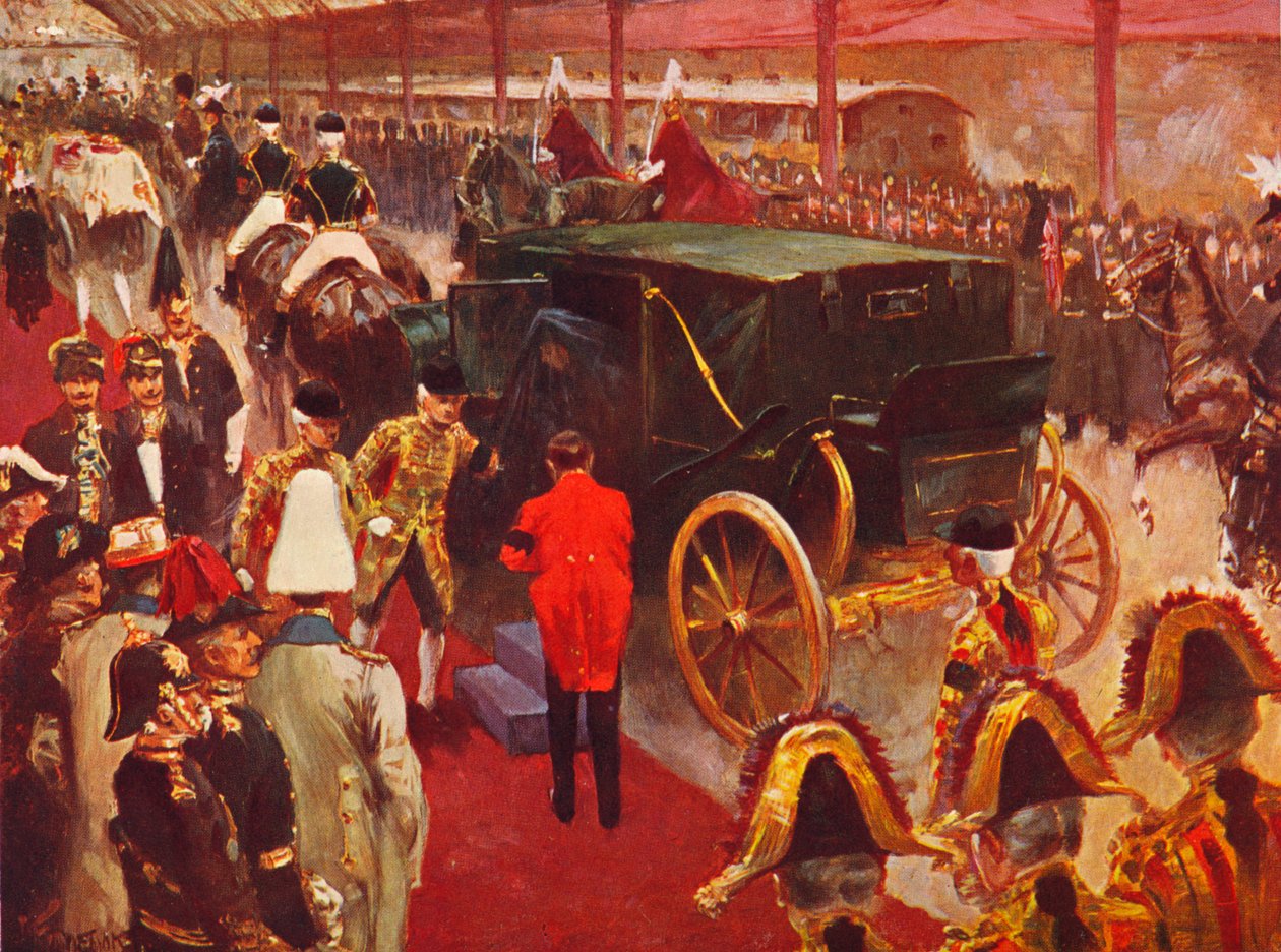 Drottning Alexandra anländer till Paddington Station för begravningen av drottning Victoria, 1901 1906 av Unbekannt
