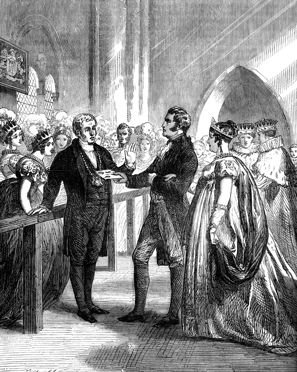 Drottning Caroline 1768-1821 avvisades från Westminster Abbey, 1820 c1895 av Unbekannt