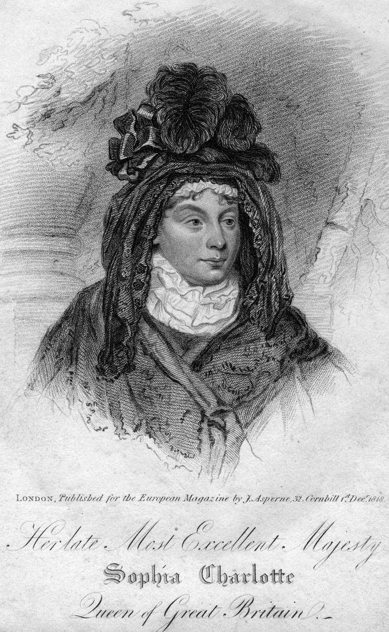 Drottning Charlotte, drottninggemål till George III av Storbritannien, 1818 av Unbekannt
