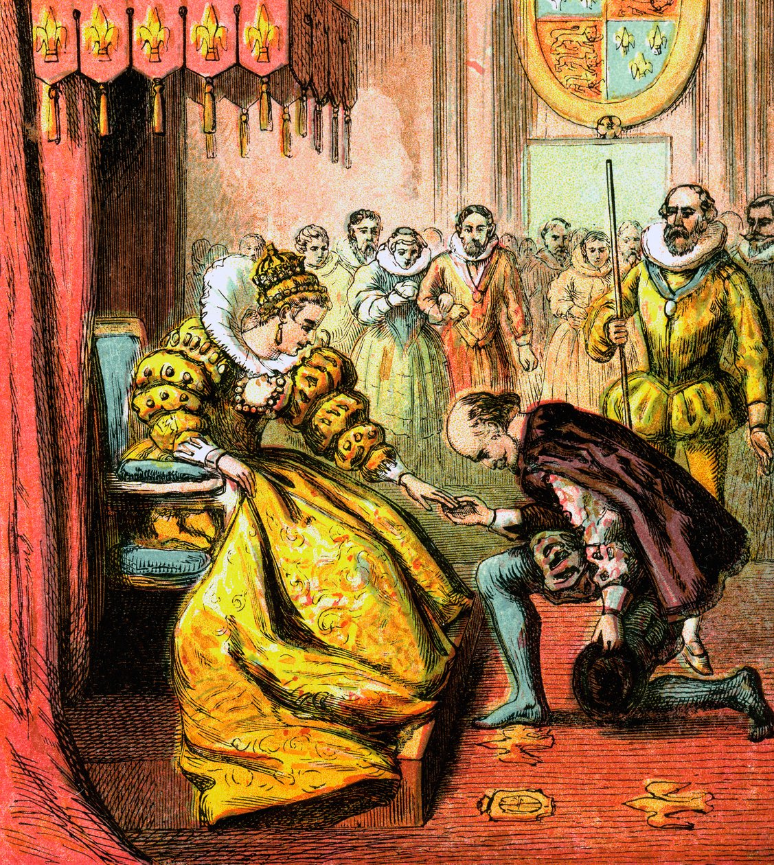 Drottning Elizabeth och Shakespeare, 1500-talet, c1850 av Unbekannt