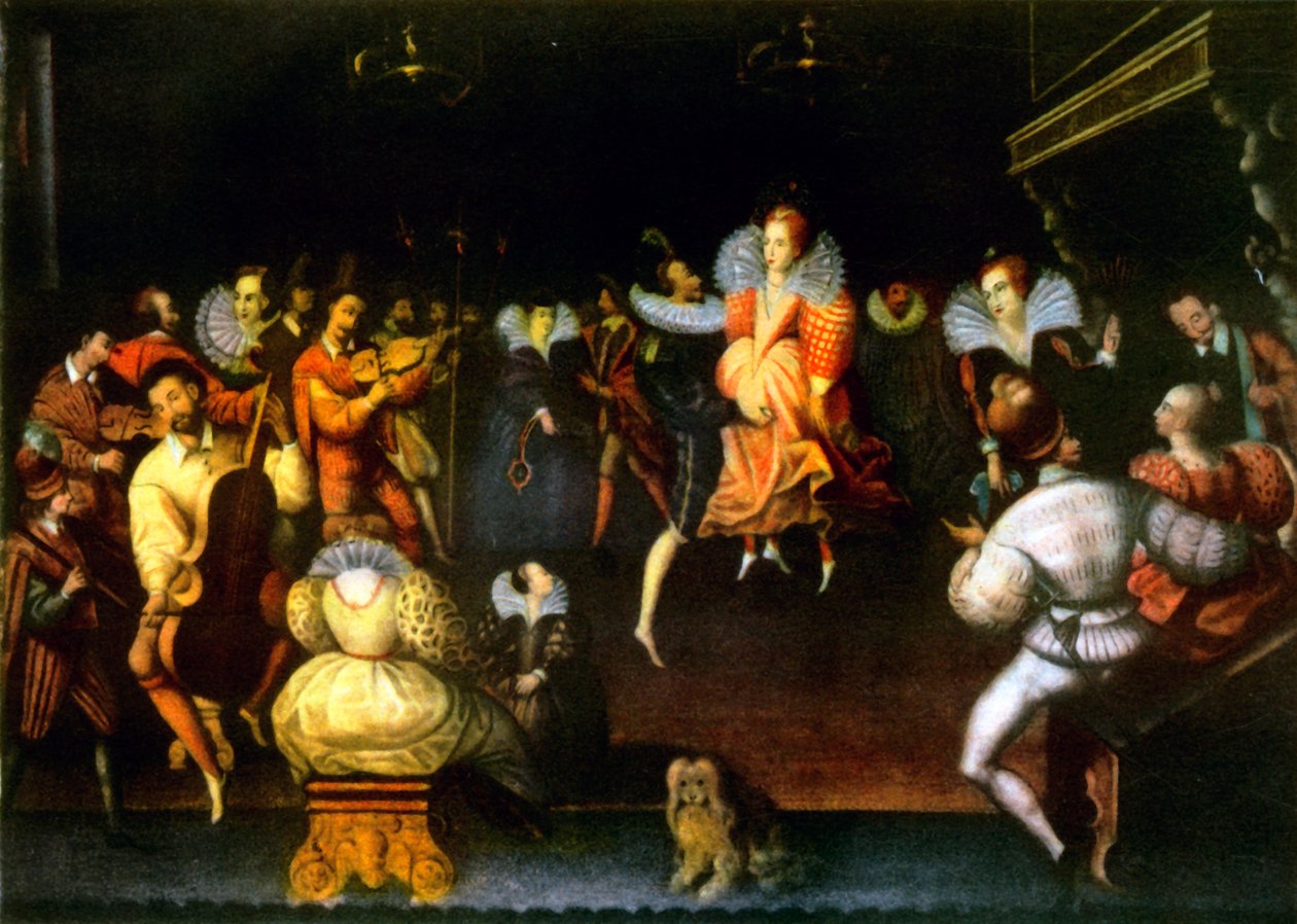 "Drottning Elizabeth dansar med jarlen av Leicester", 1581, 1942. av Unbekannt