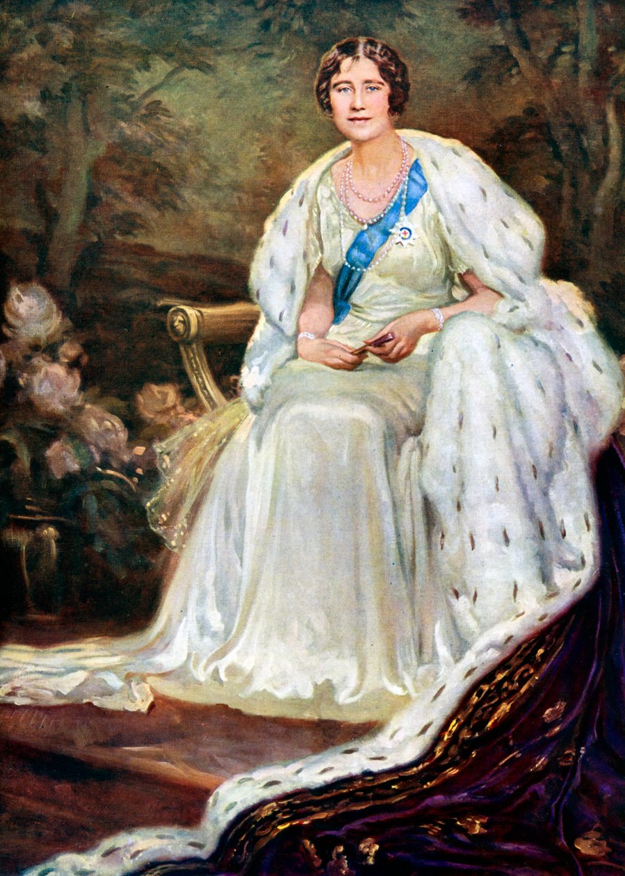 Drottning Elizabeth i kröningsdräkt, 1937 av Unbekannt
