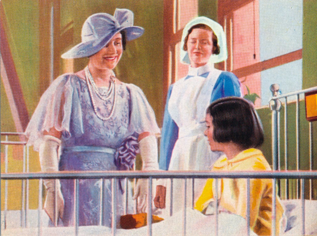 Drottning Elizabeth besökte en barnavdelning på Middlesex Hospital, 1935. 1937 av Unbekannt