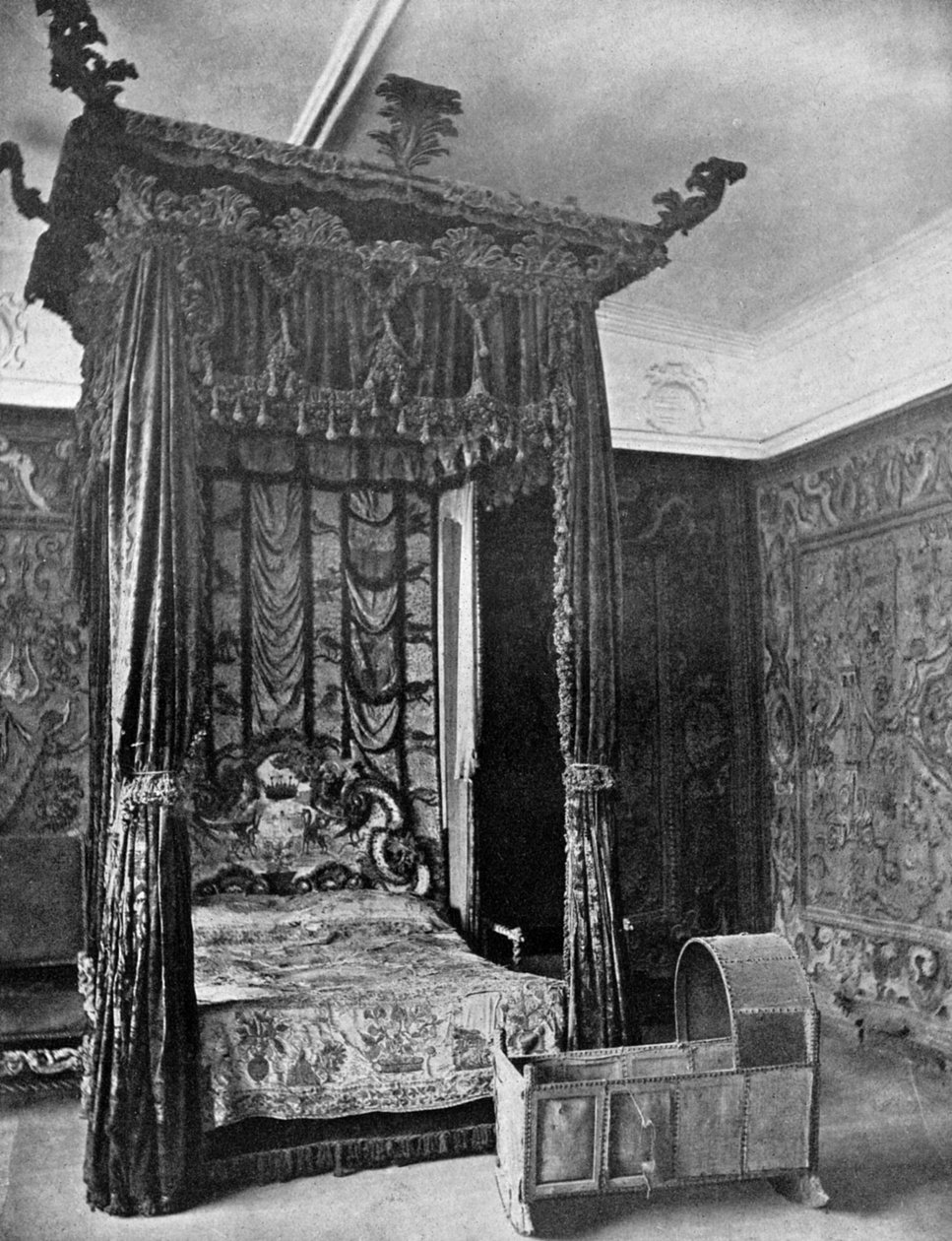 Queen Elizabeths säng, Haddon Hall, Derbyshire, 1924-1926 av Unbekannt