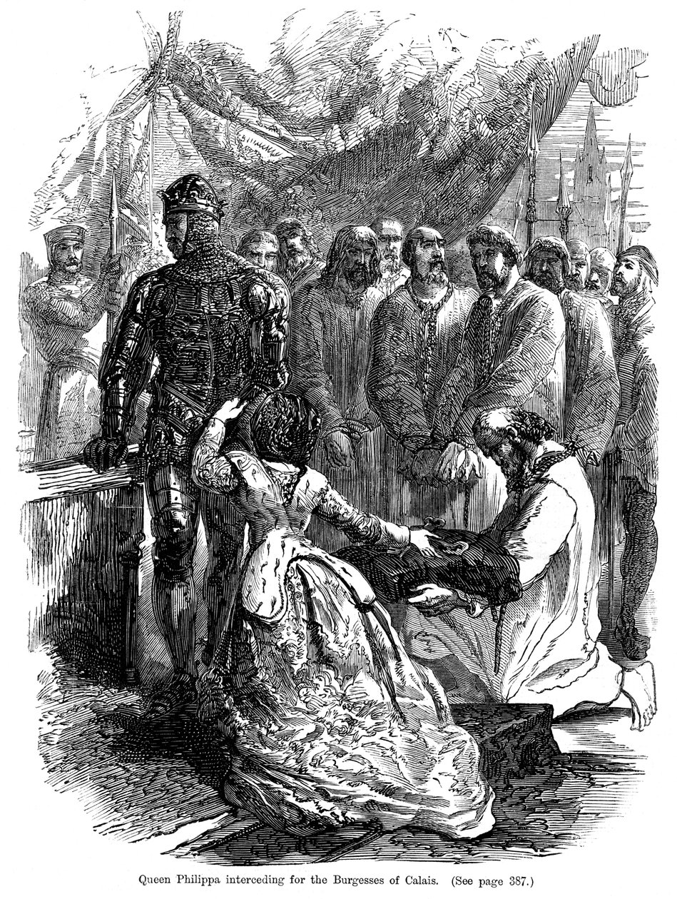 Drottning Philippa 1314-1369 i förbön för borgarna i Calais, 1346 av Unbekannt