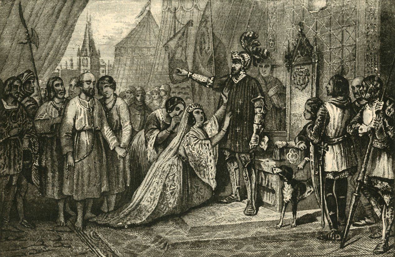 Drottning Philippa i förbön för medborgarna i Calais, 1347, 1890. av Unbekannt