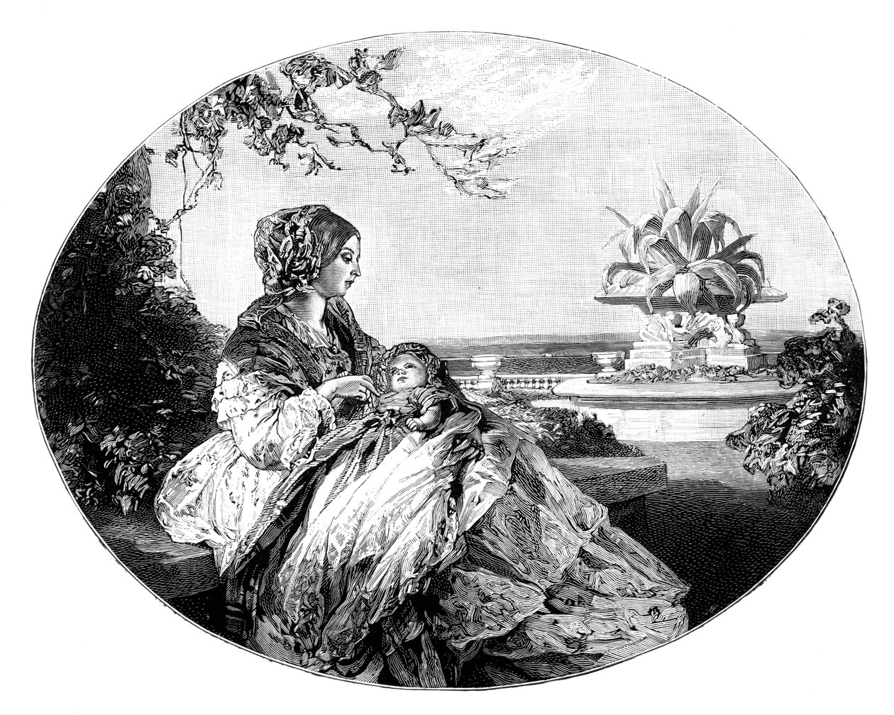 Drottning Victoria och prins Arthur, 1850 av Unbekannt