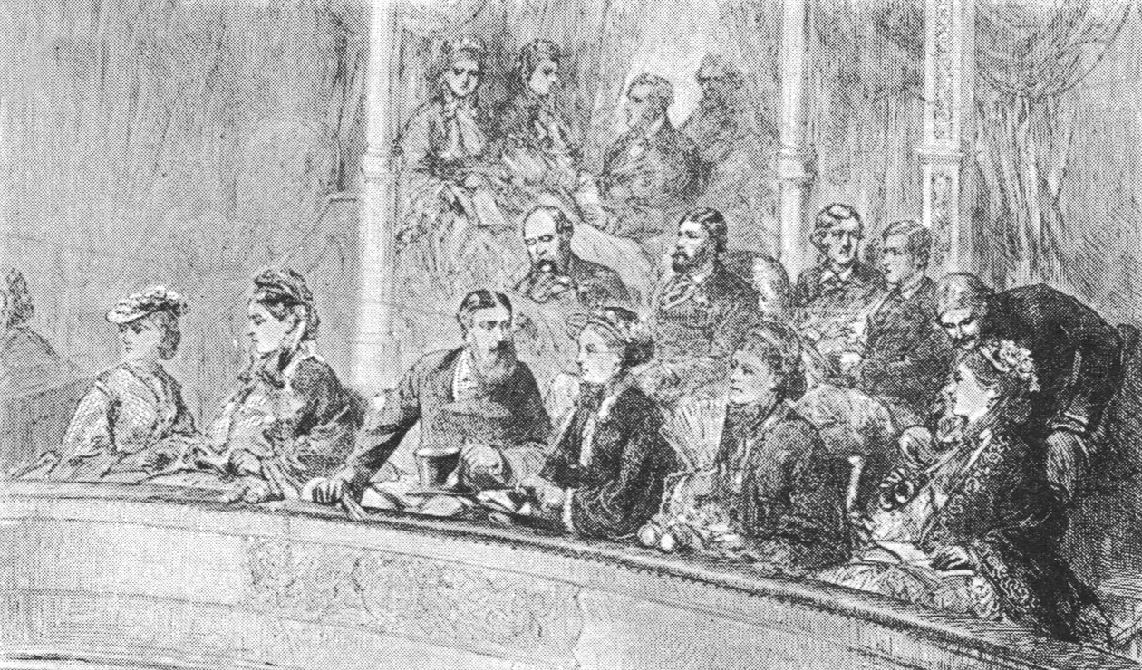 Drottning Victoria och kejsarinnan Augusta av Tyskland på en Albert Hall-konsert den 8 maj 1872 1901. av Unbekannt
