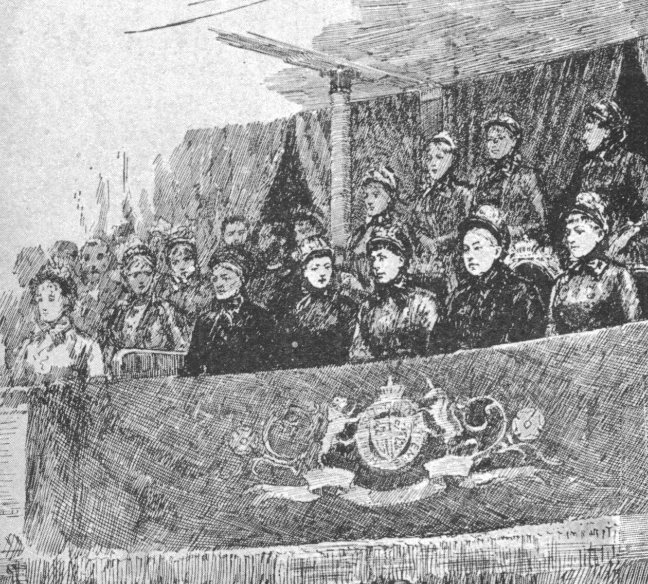 Drottning Victoria vid föreställningen av...Mors et Vita i Albert Hall, 1886, 1901. av Unbekannt