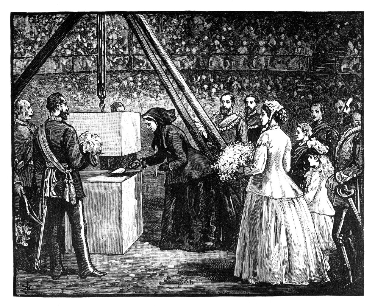 Drottning Victoria lägger grundstenen till Royal Albert Hall, London, 1860-talet av Unbekannt