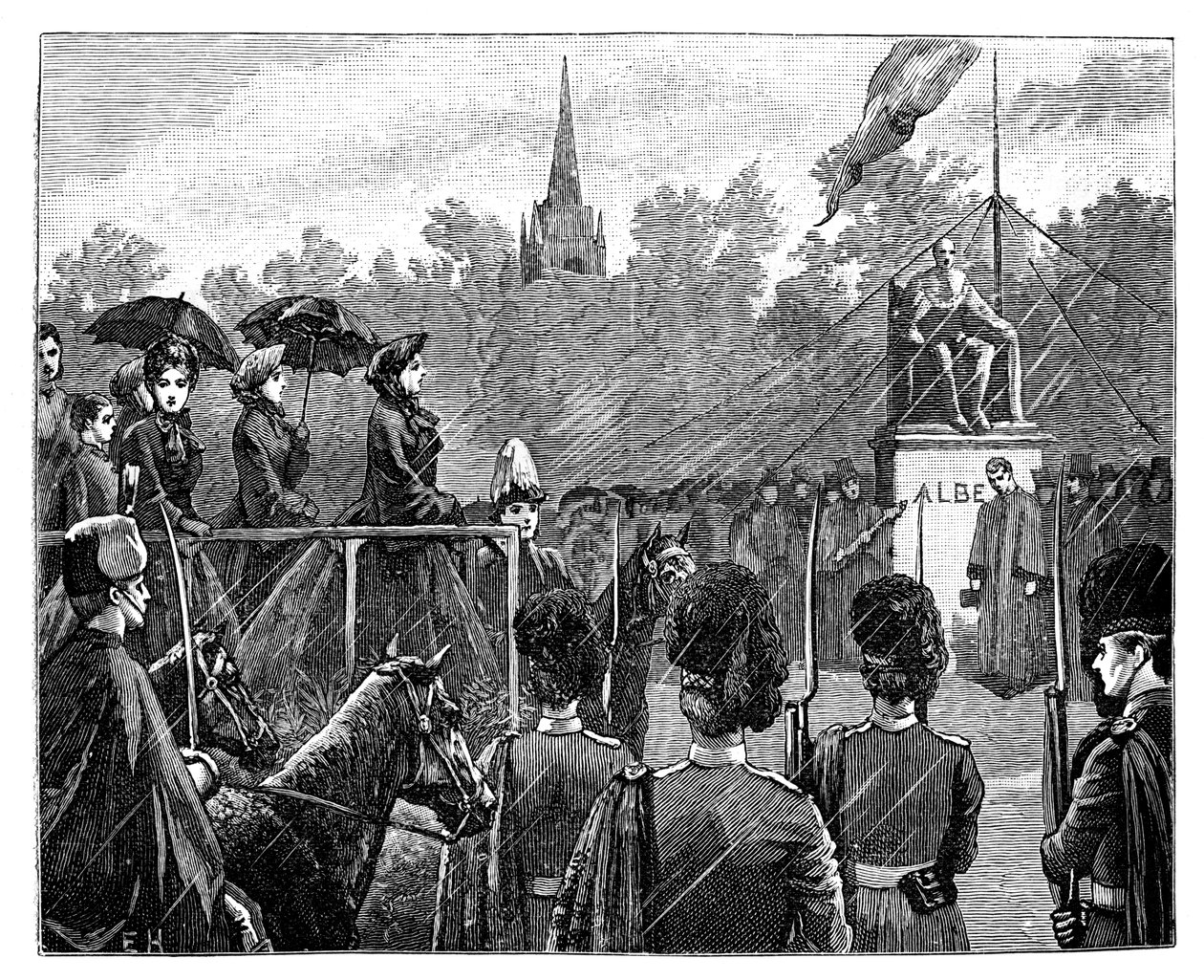 Drottning Victoria avtäcker statyn av Prins Albert i Aberdeen, 1800-talet av Unbekannt