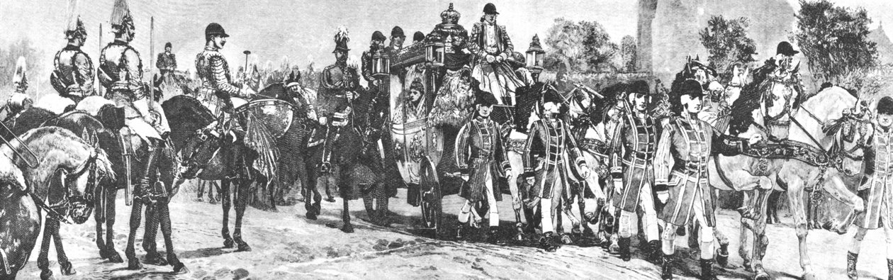 Drottning Victorias sista invigning av parlamentet, Processionen i köpcentret, 21 januari 1886, 1901. av Unbekannt