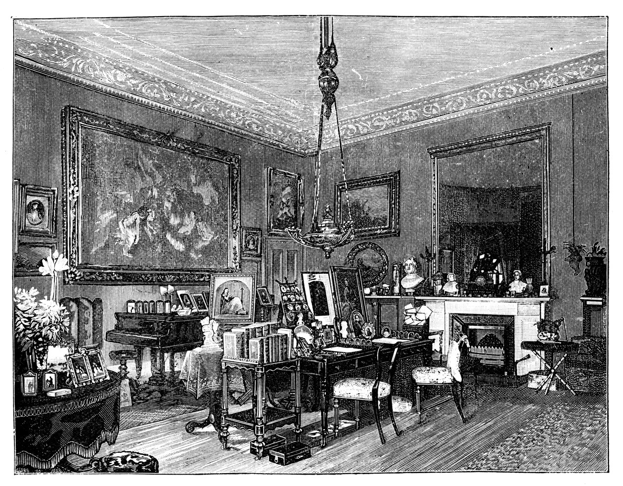 Drottning Victorias privata vardagsrum, Osborne House, Isle of Wight av Unbekannt