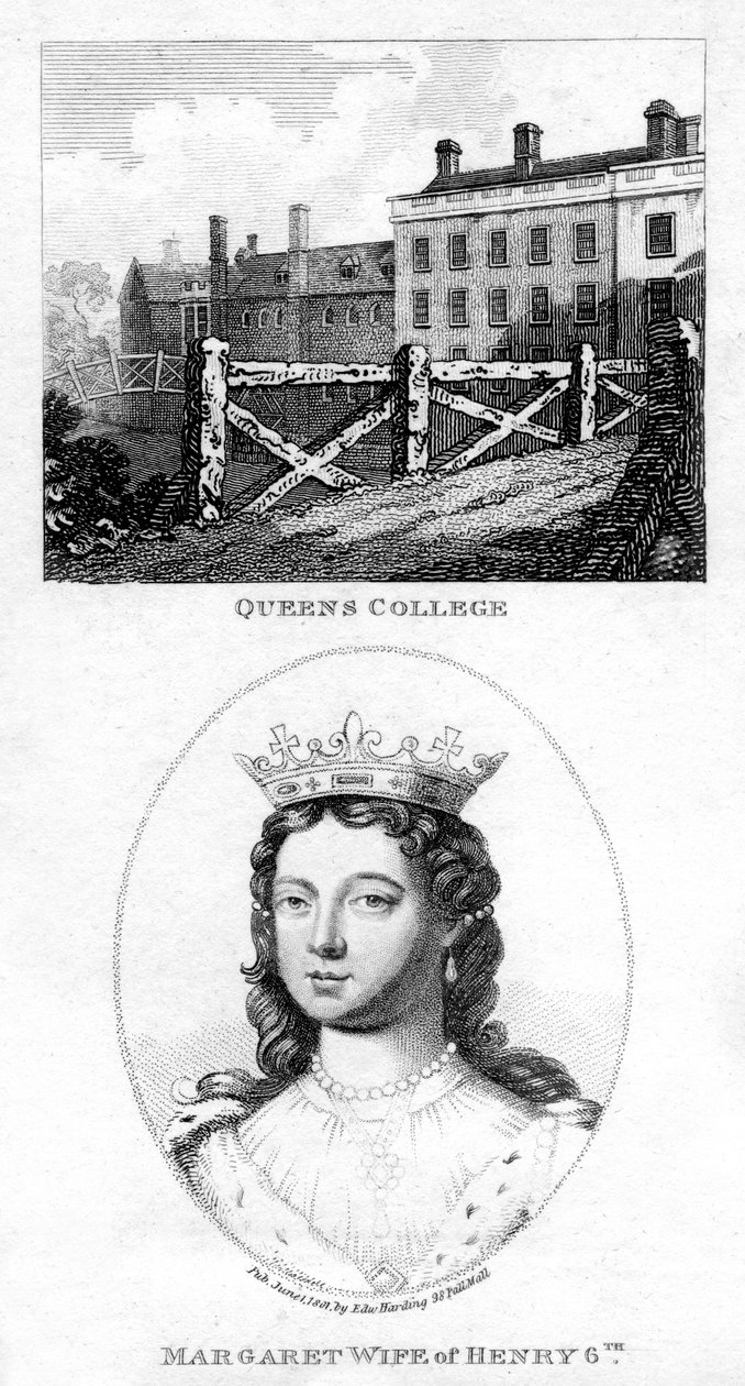 Queens College, Cambridge, och Margaret av Anjou, drottningkonsort av Henry VI, 1801 av Unbekannt