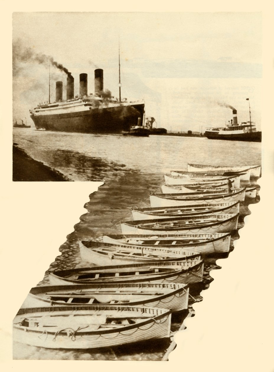 RMS Titanic och livbåtar, 1912, 1935. av Unbekannt