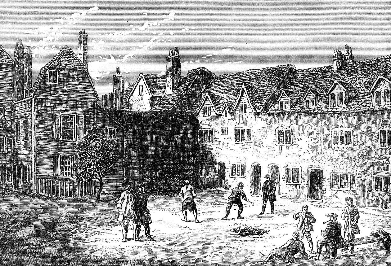 Racquet Court, Marshalsea-fängelset, 1800-talet av Unbekannt