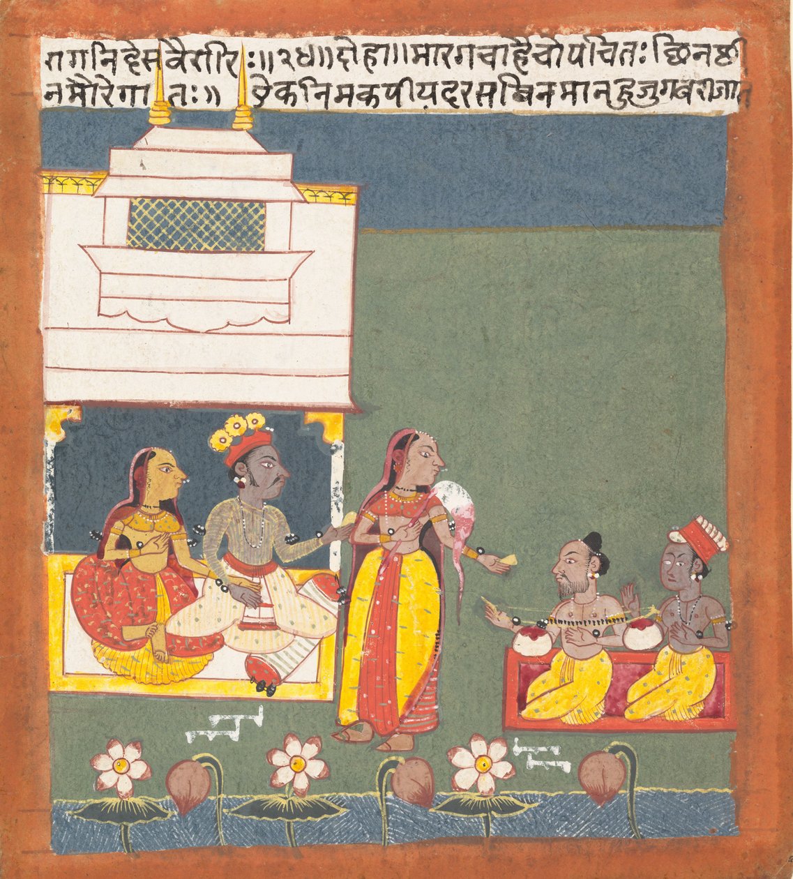 Ragini Des Variri: Sida från a Dispersed Ragamala Series Garland of Musical Modes, ca. 1680. av Unbekannt