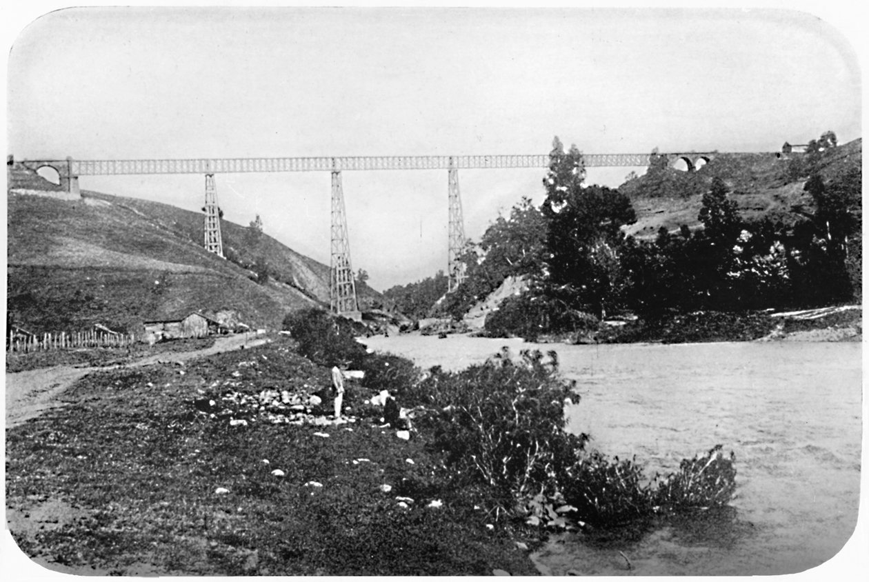 Järnvägsbron över Mallecofloden, Arucania, 1911 av Unbekannt