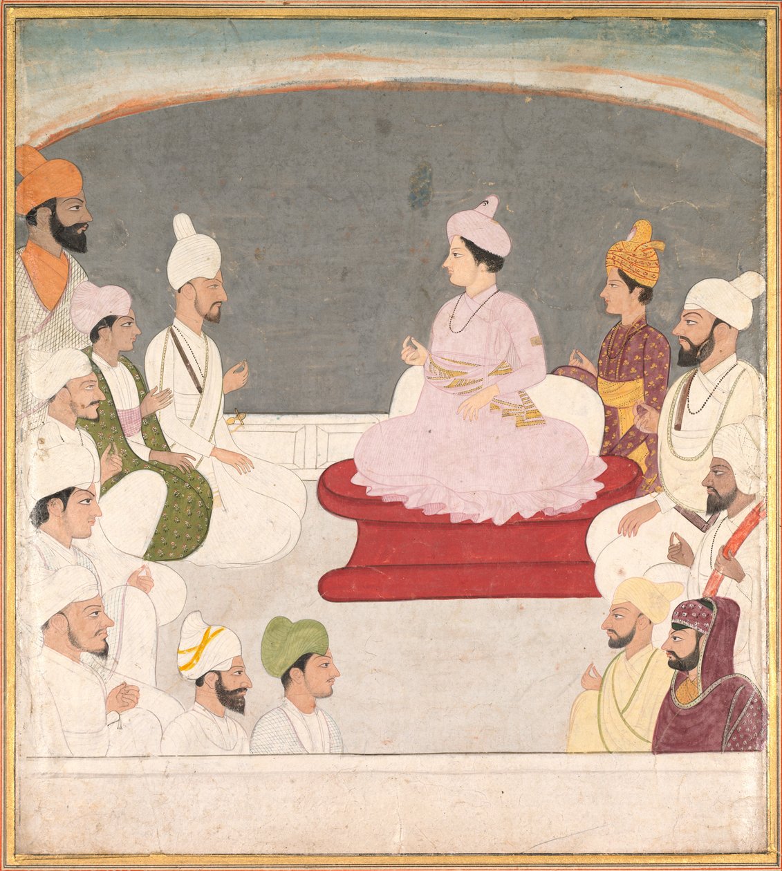 Raja Sansar Chand från Kangra och hovmän, ca. 1783. av Unbekannt