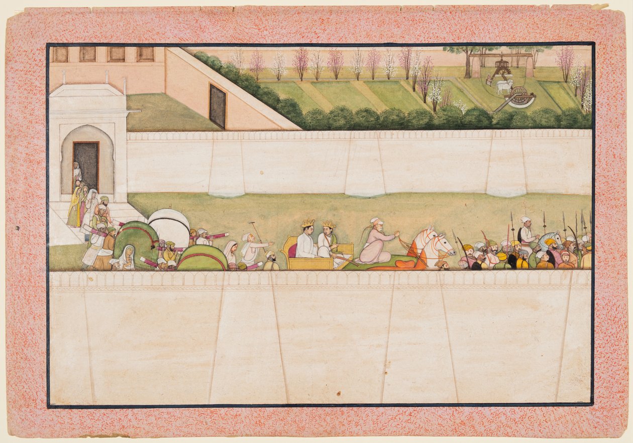 Ramas bröder Bharata och Shatrughna gav sig av från Ayodhya för att hitta Rama och Lakshmana..., 1775-80. av Unbekannt