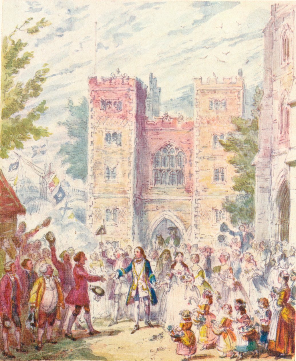 Randulph Crews äktenskap med Hilda i Lambeth Church, 1842, 1903. av Unbekannt