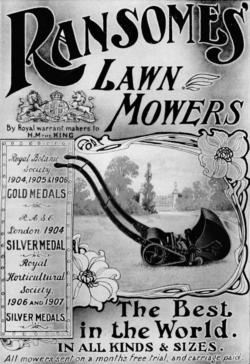 Ransomes gräsklippareannons, 1908 av Unbekannt