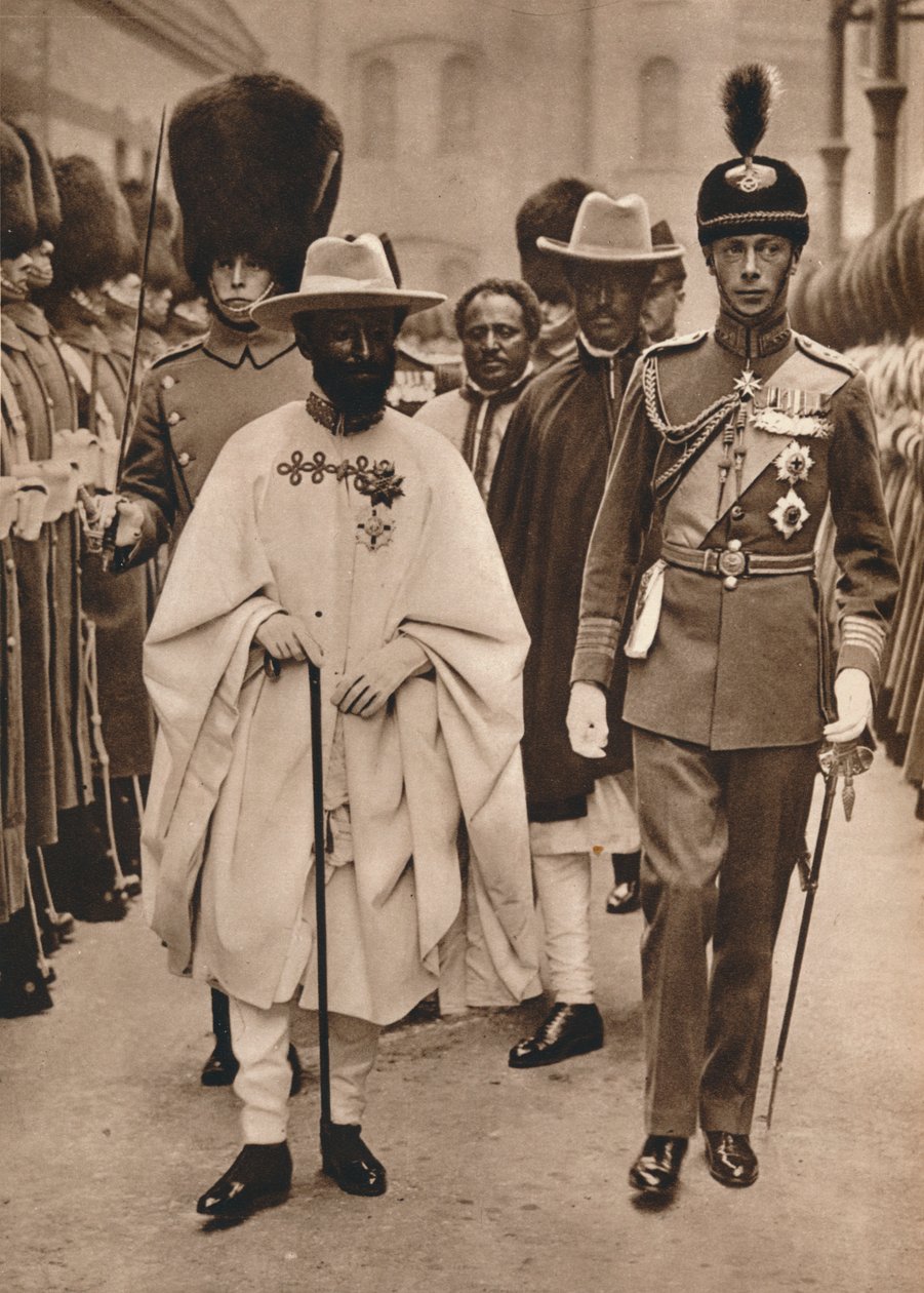 Ras Tafari, prins regent av Etiopien kejsare Haile Selassie med hertigen av York, 1924 av Unbekannt