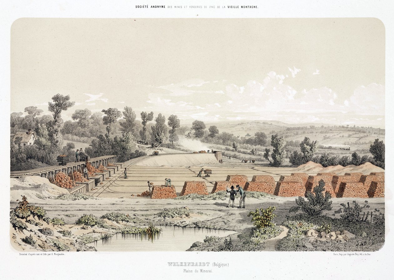 Råmaterialbearbetning, metallurgi zinkmalm, Welkenraedt, Belgien av Unbekannt