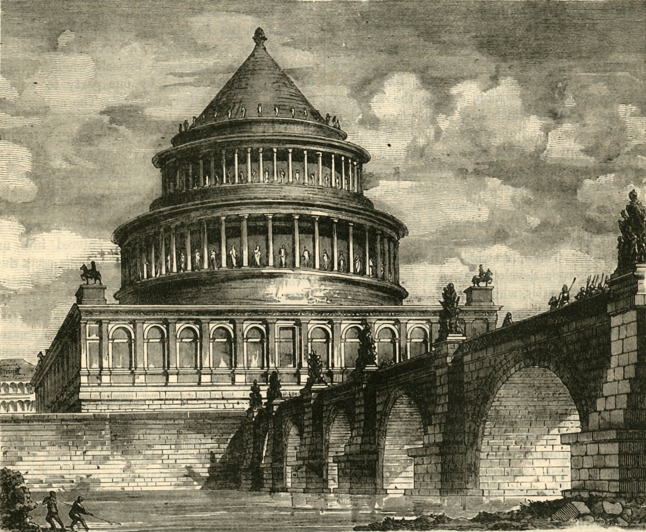 Återuppbyggnad av Hadrianus mausoleum, nu Saint Angelos slott, 1890. av Unbekannt