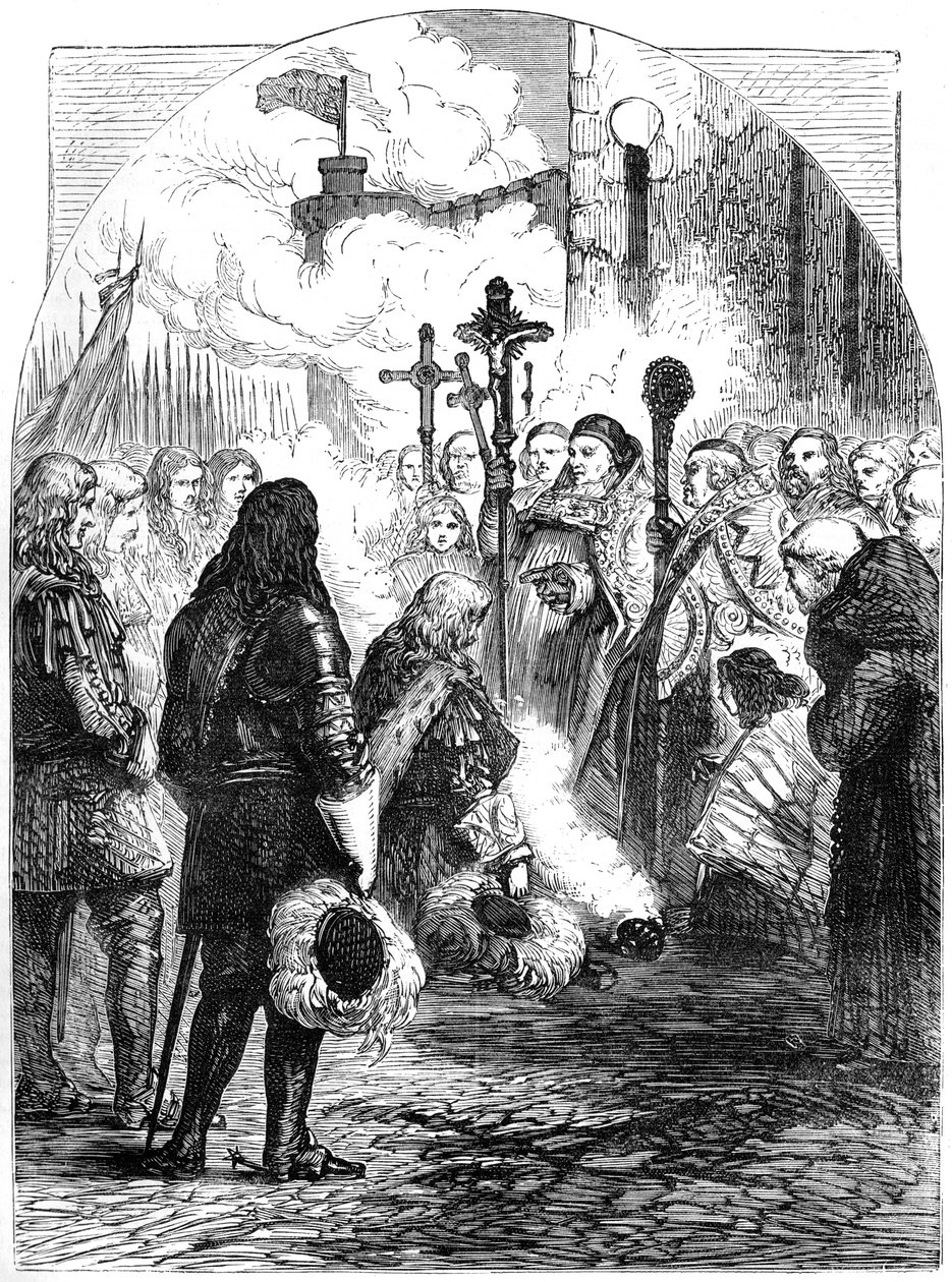 Mottagning av James II i Dublin, c1689, 1800-talet av Unbekannt