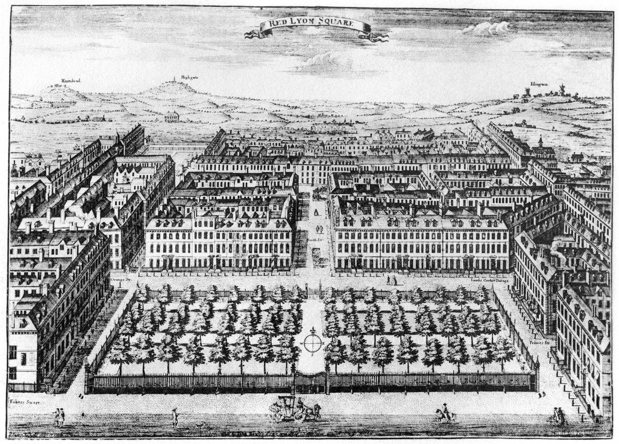 Red Lion Square, London, 1700-talet 1907 av Unbekannt