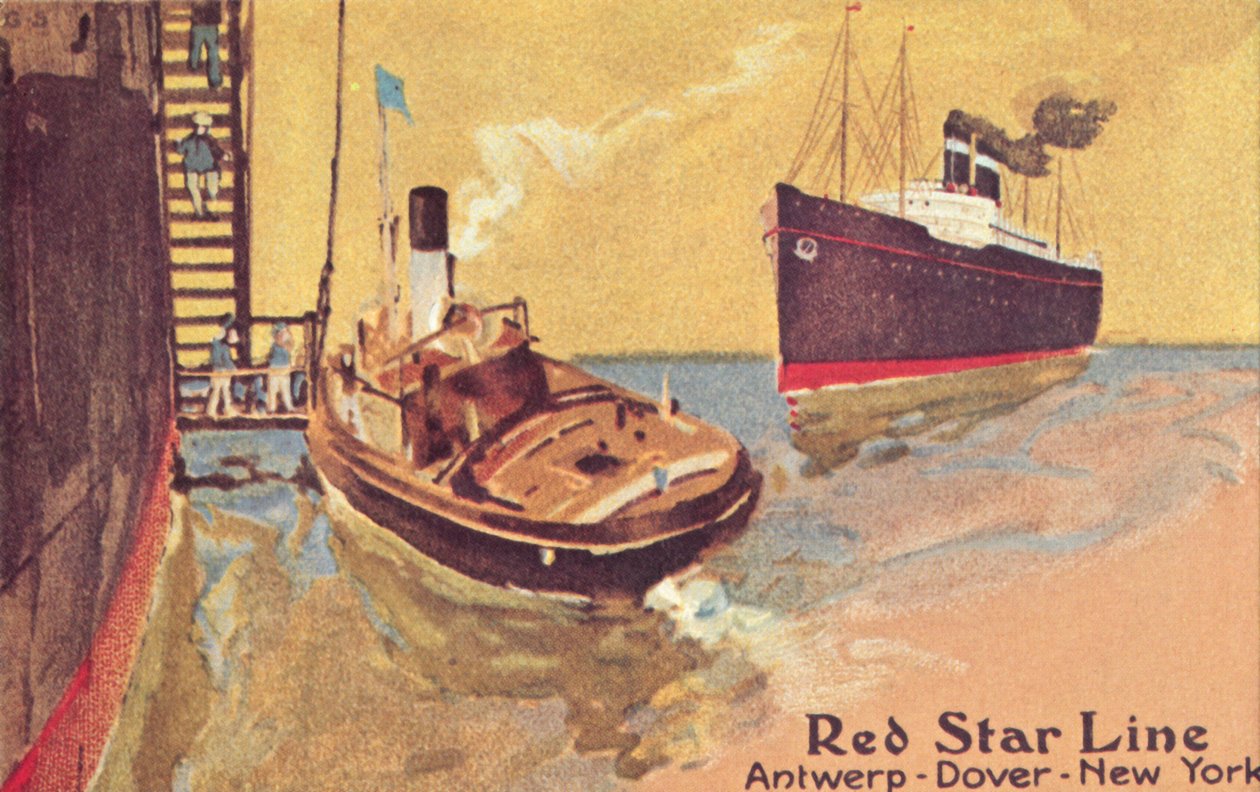 Red Star Line passagerarfartyg och tender, c1900. av Unbekannt