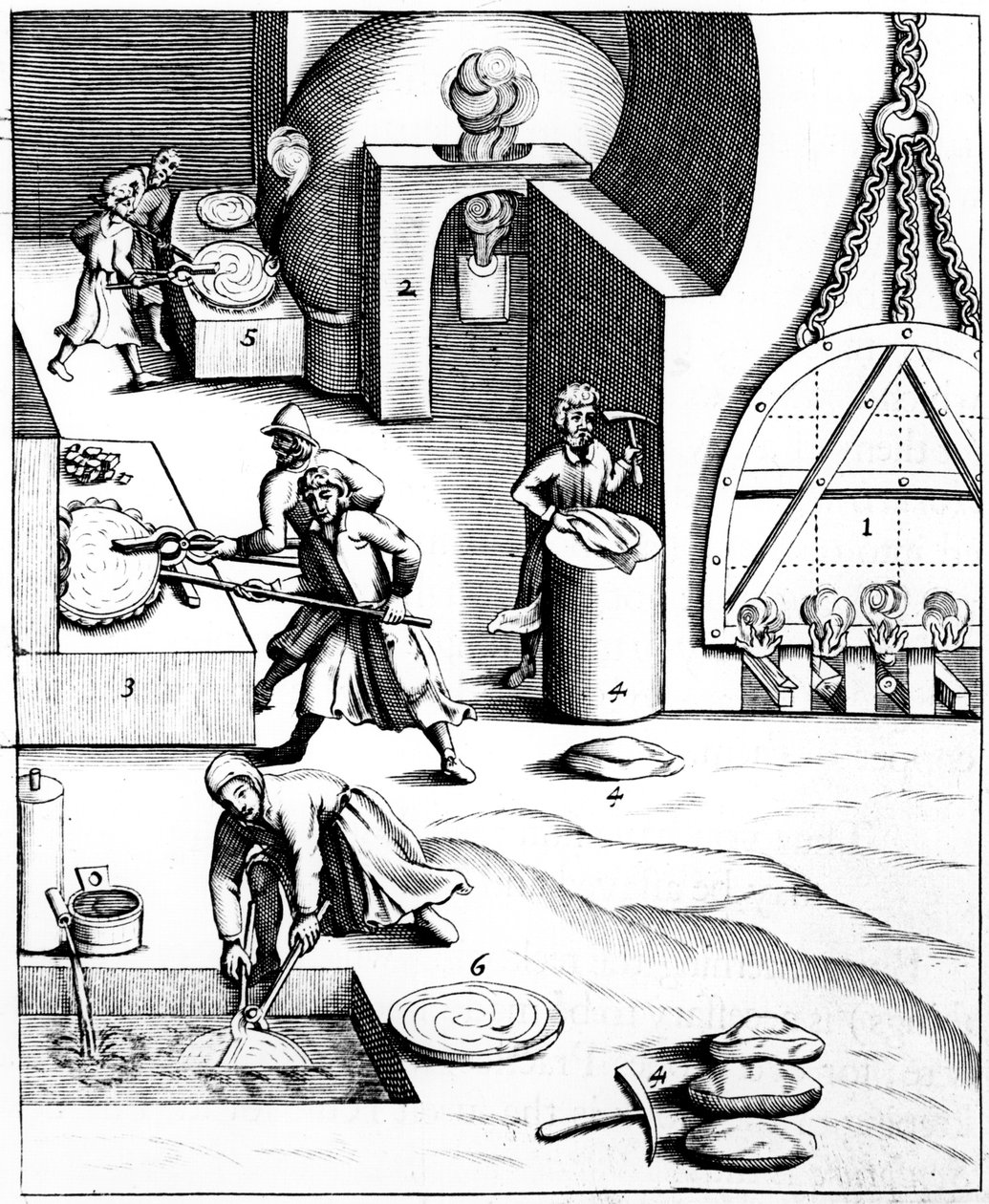 Raffinering av koppar med den ungerska processen, 1683 av Unbekannt