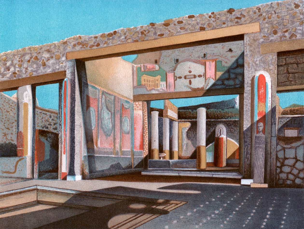 Rester av bankiren Lucius Caecilius Iucundus hus, Pompeji, 1902 av Unbekannt