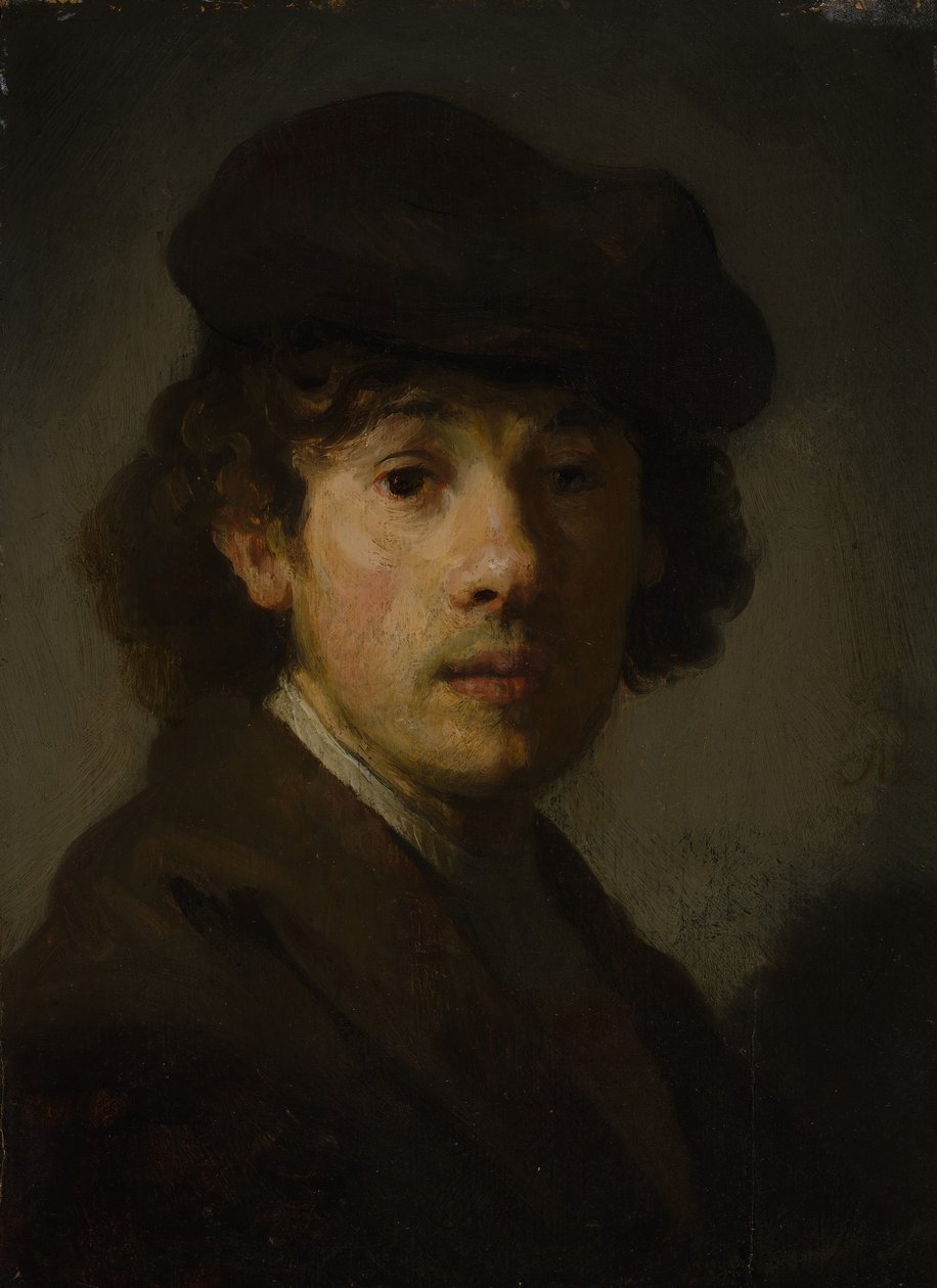 Rembrandt 1606-1669 som ung man. av Unbekannt