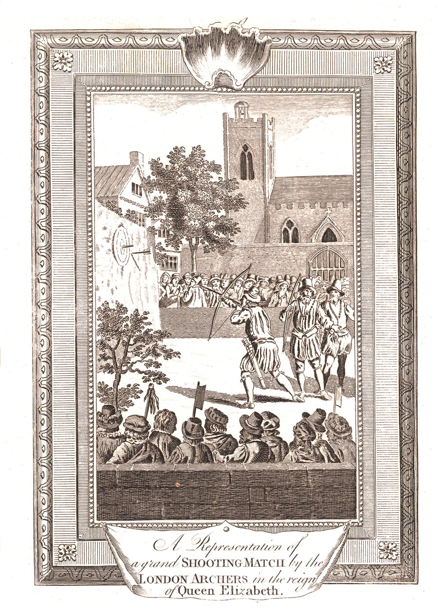 Representationer av skyttematchen av London Archers under drottning Elizabeths regeringstid, 1793 av Unbekannt