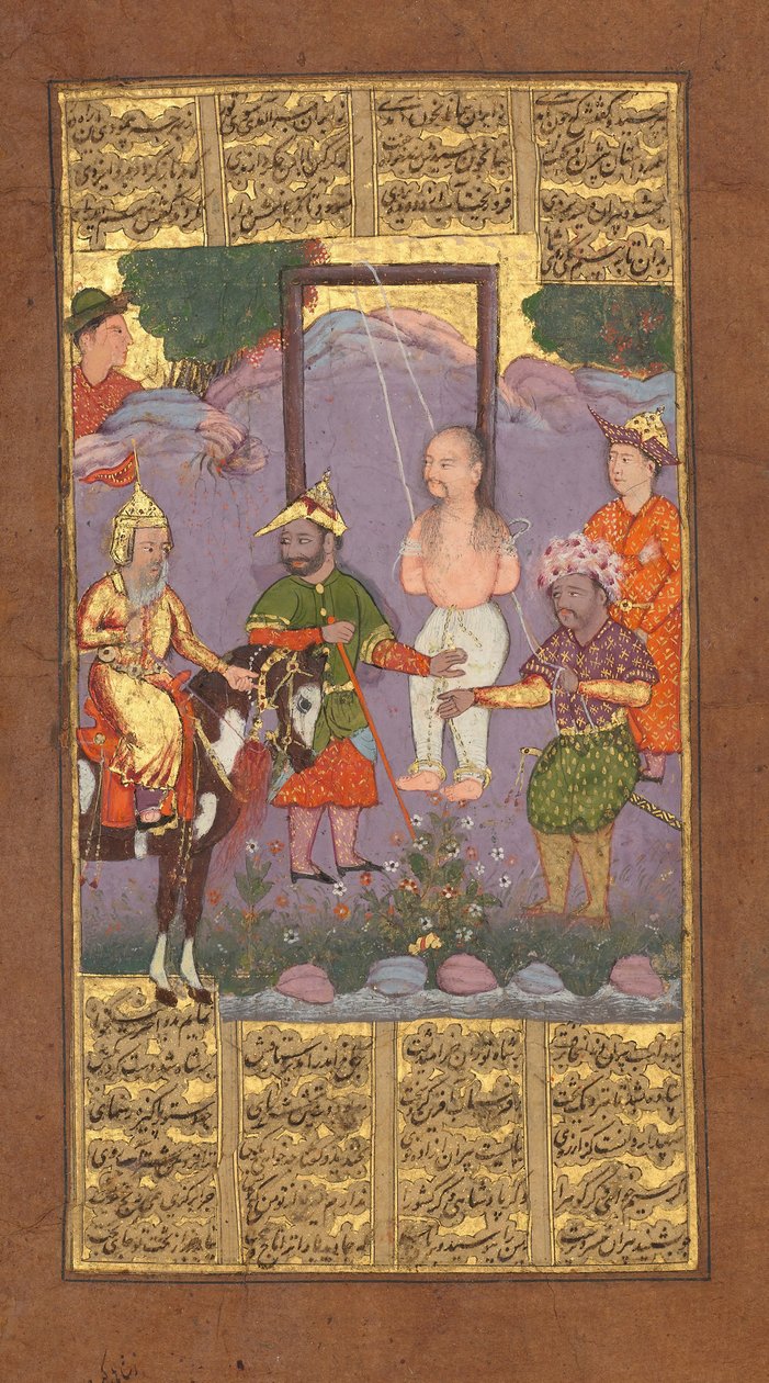 Rescue of Bizhan av Piran, Folio från en Shahnama Book of Kings of Firdausi, ca. 1610. av Unbekannt
