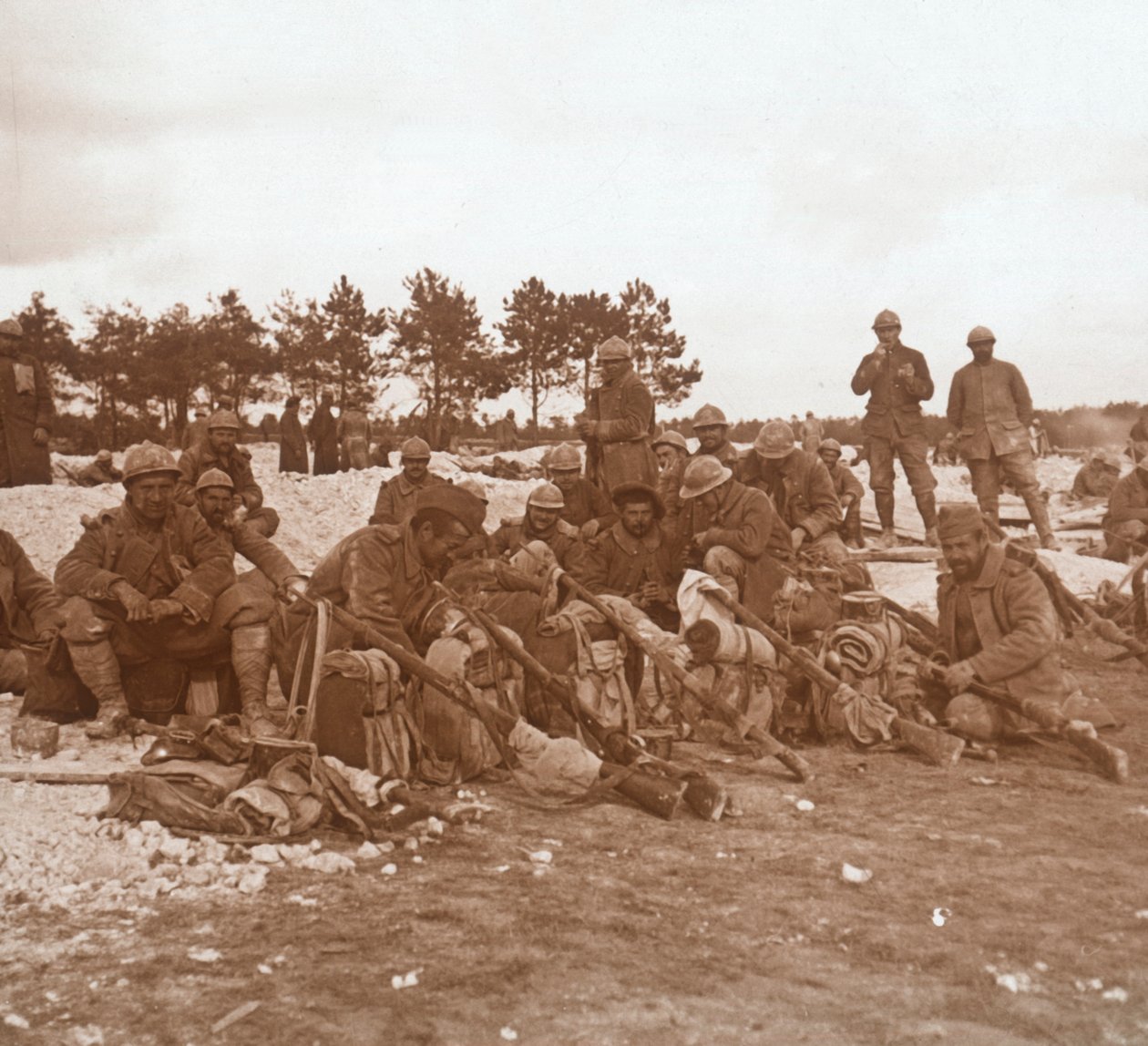 Rastplats, Champagne, norra Frankrike, c1914-c1918 av Unbekannt