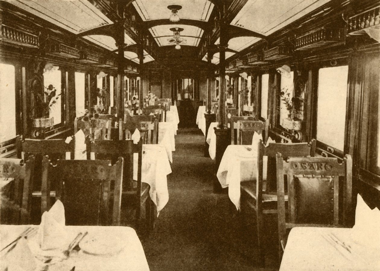 Restaurangbil på ett fjärrtåg, South African Railways, 1930. av Unbekannt