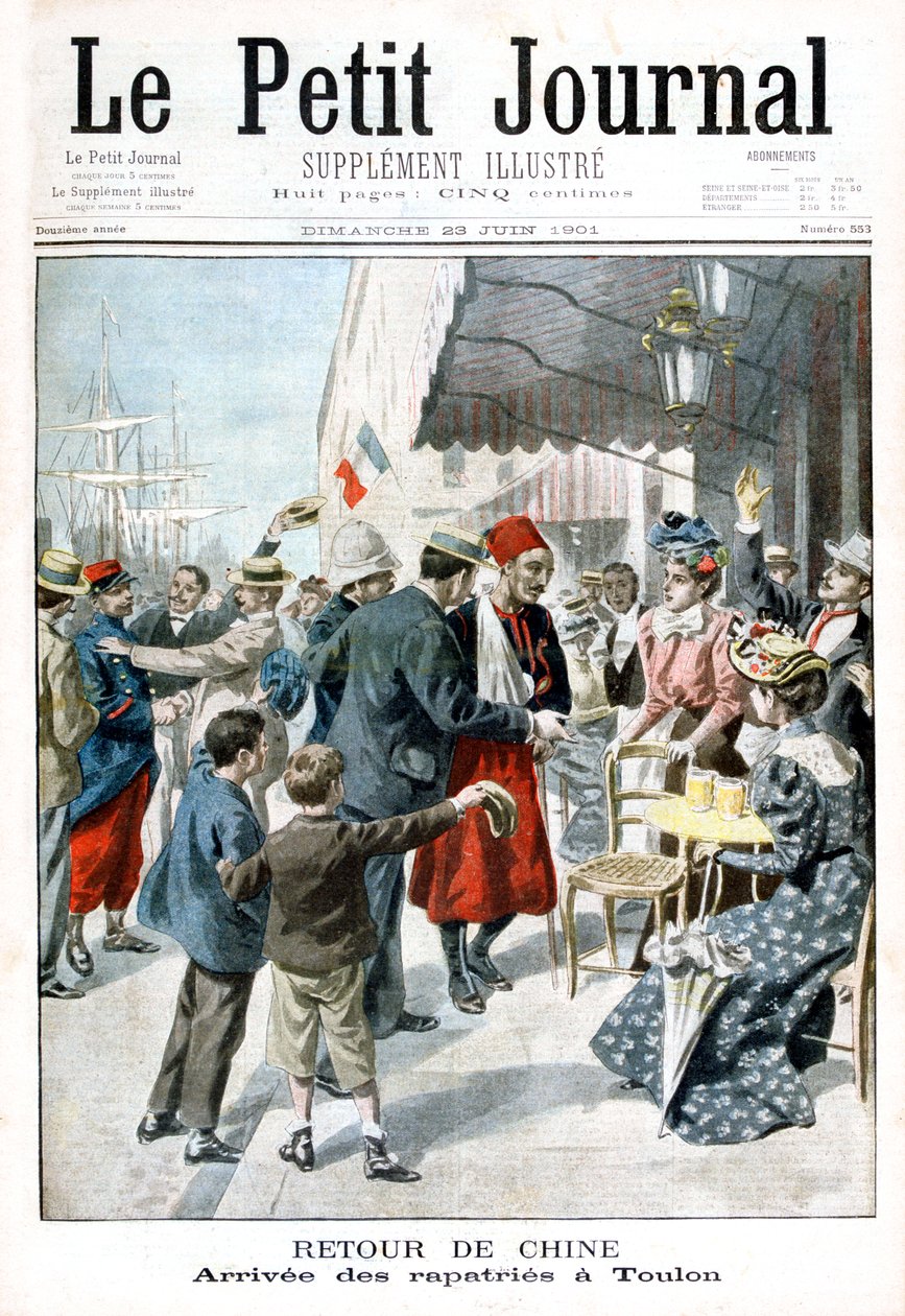 Återkomst från Kina, Repatriantens ankomst, Toulon, 1901 av Unbekannt