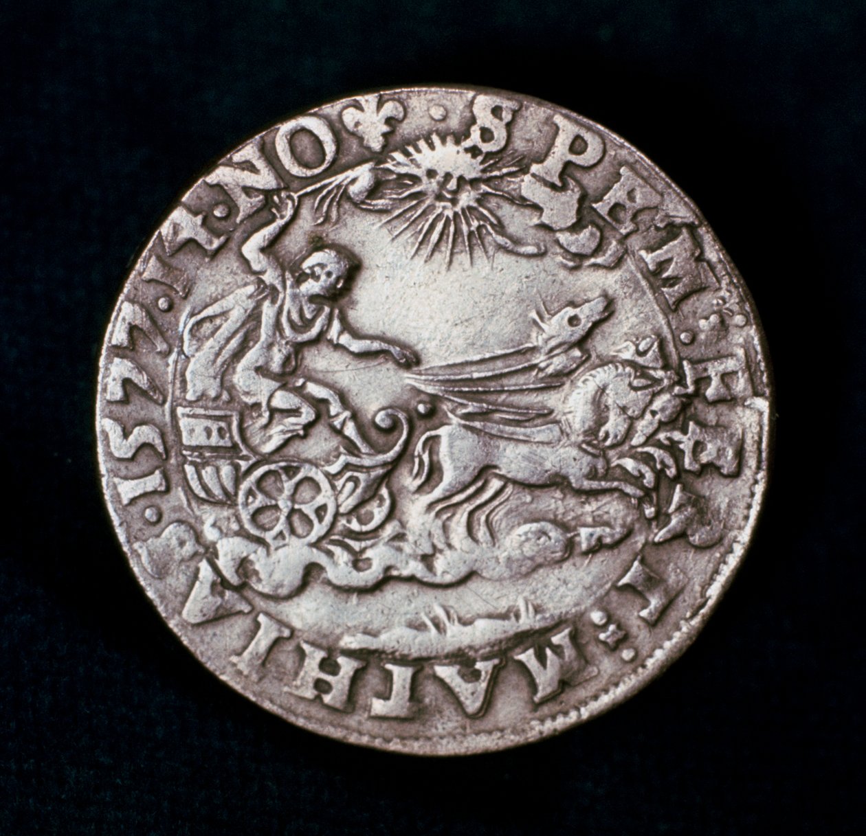 Baksidan av en medalj till minne av den ljusa kometen 1577 av Unbekannt