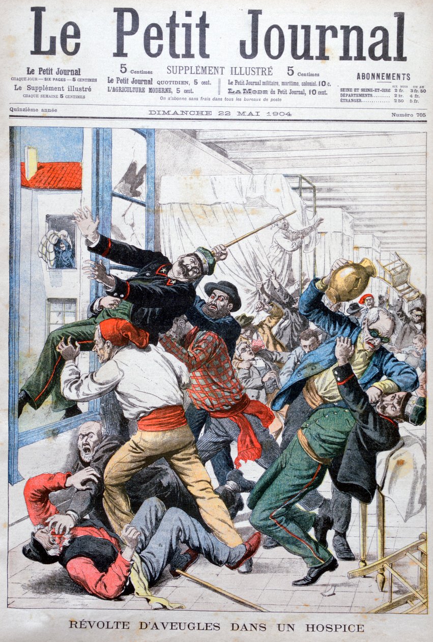 Uppror av blinda män på ett hospice, Frankrike, 1904 av Unbekannt