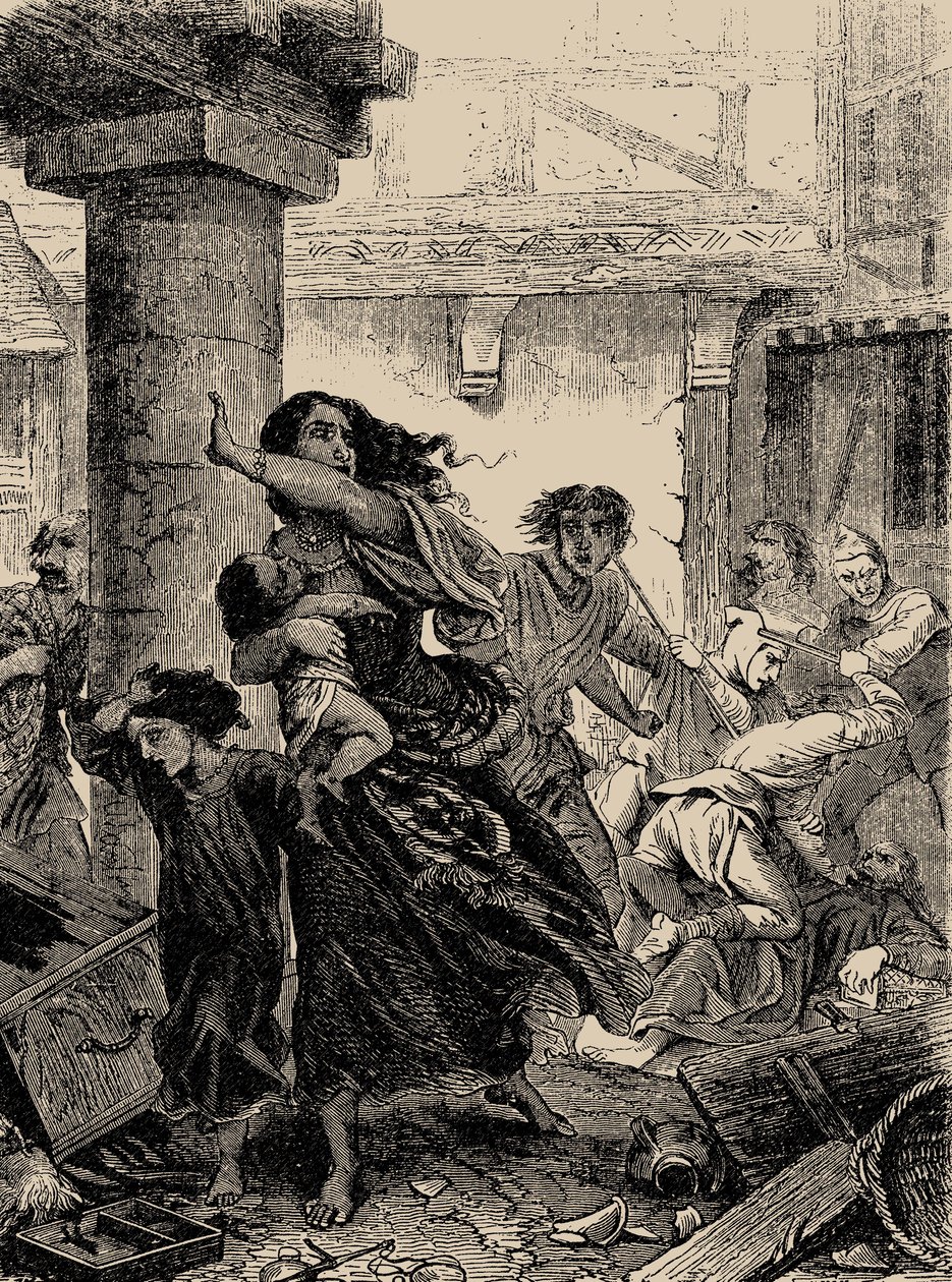 Rhenlandsmassakern på judarna 1096, 1866. av Unbekannt