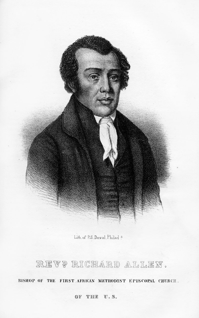 Richard Allen, afroamerikansk grundare av African Methodist Episcopal Church, 1854 av Unbekannt