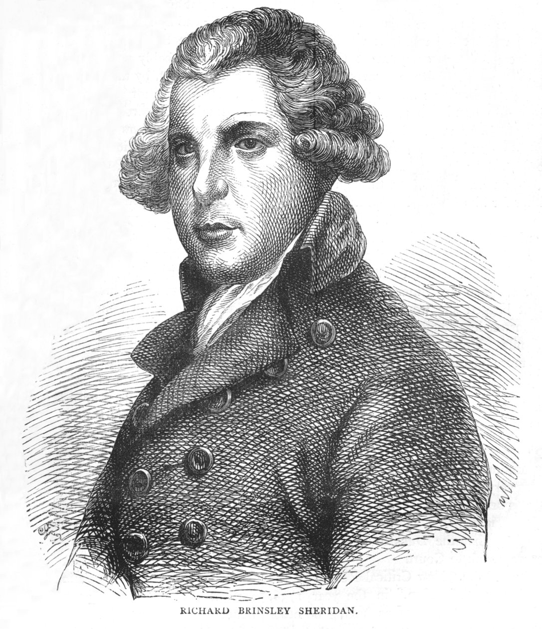 Richard Brinsley Sheridan, irländsk dramatiker, poet och politiker, c1875 1878 av Unbekannt