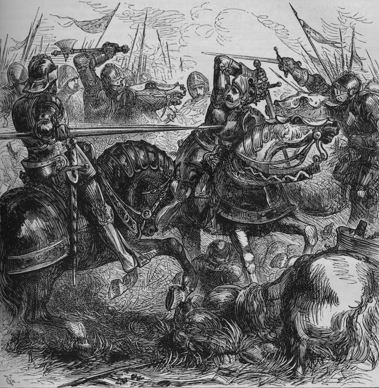 Richard III i Bosworth, 22 augusti 1485, c1880 av Unbekannt