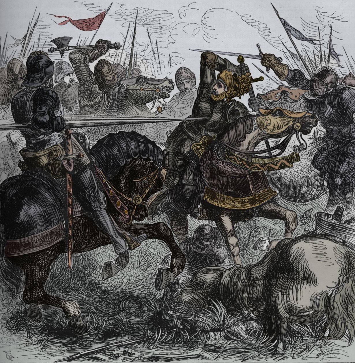 Richard III i Bosworth, 22 augusti 1485, c1880 av Unbekannt